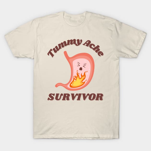 Tummy Ache Survivor Cute Kawaii T-Shirt by Enriched by Art